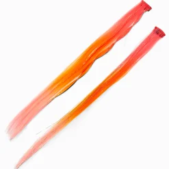 Claire's Perruques Et Extensions-Extensions de cheveux synthétiques avec dégradé orange - Lot de 2
