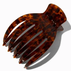 Claire's Barrettes Et Pinces-Extra Large Finger Hair Claw - Tortoiseshell