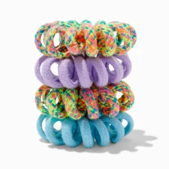 Claire's Élastiques|Élastiques Spirale-Fabric-Covered Spiral Hair Ties - 4 Pack