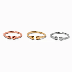 Claire's Bijoux De Piercing-Faux anneau en acier inoxydable en métaux mixtes - Lot de 3