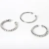 Claire's Bijoux De Piercing-Faux anneaux de nez texturés couleur argentée - Lot de 3