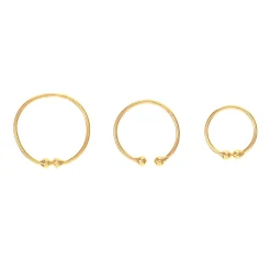 Claire's Bijoux De Piercing-Faux anneaux de piercing de nez effet dégradé couleur dorée - Lot de 3