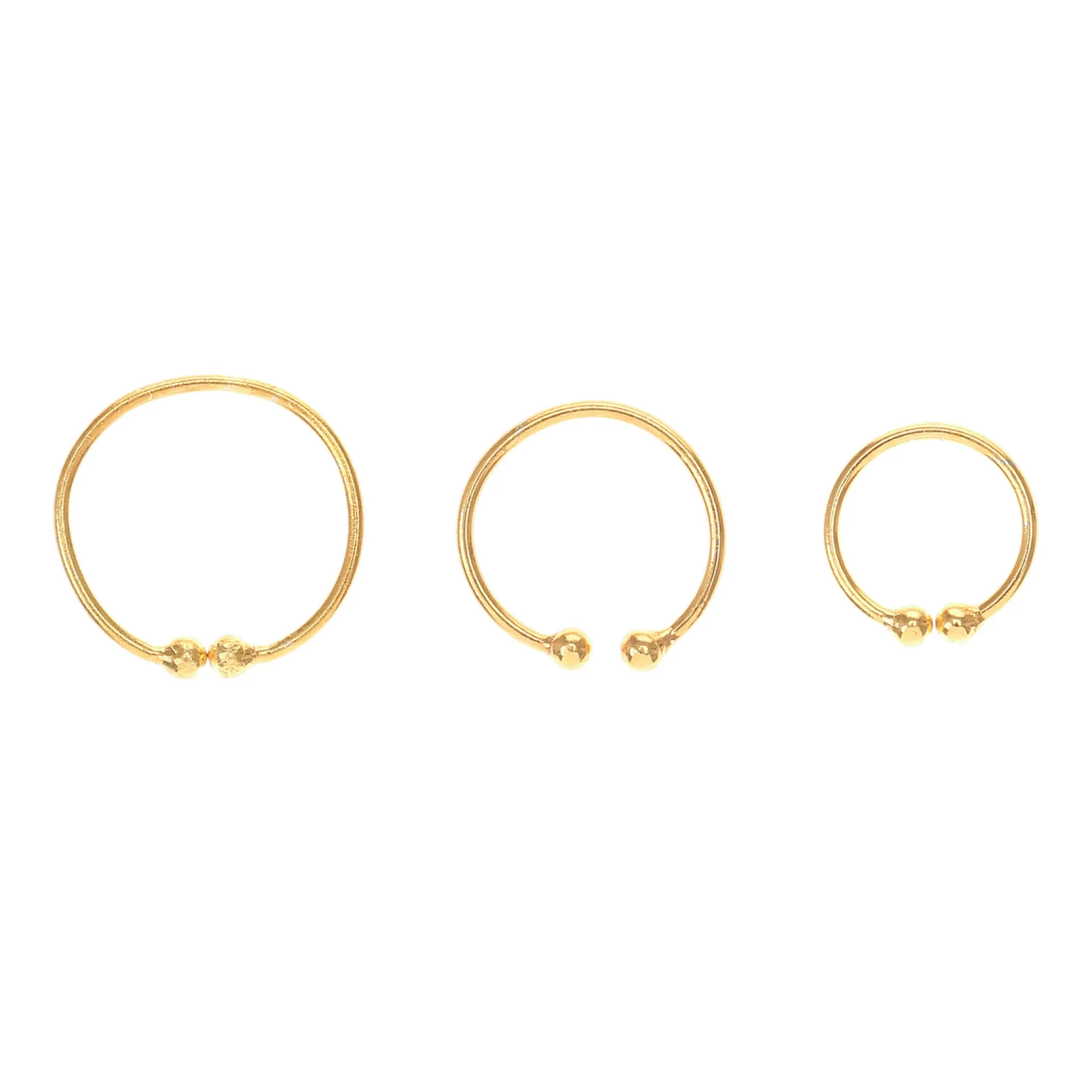 Claire's Bijoux De Piercing-Faux anneaux de piercing de nez effet dégradé couleur dorée - Lot de 3