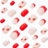Claire's Ongles-Faux ongles autocollants ballerine French manucure fraise - Lot de 24