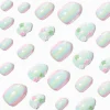 Claire's Ongles-Faux ongles autocollants stiletto iridescents breloque marguerite en 3D - Lot de 24