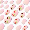 Claire's Ongles-Faux ongles autocollants stiletto bling-bling cerise French manucure roses - Lot de 24