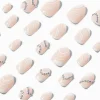 Claire's Ongles-Faux ongles stiletto bling-bling motif tourbillon blancs - Lot de 24