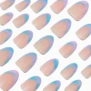 Claire's Ongles-Faux ongles vegan amande courts style French manucure dégradé iridescent pastel - Lot de 24