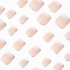 Claire's Ongles-Faux ongles vegan autocollants carrés French manucure - Lot de 24