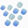Claire's Ongles-Faux ongles vegan autocollants dégradés bleus Claire's Club - Lot de 10