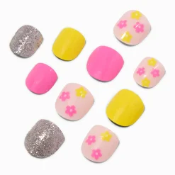 Claire's Ongles-Faux ongles vegan autocollants floraux Claire's Club - Lot de 10