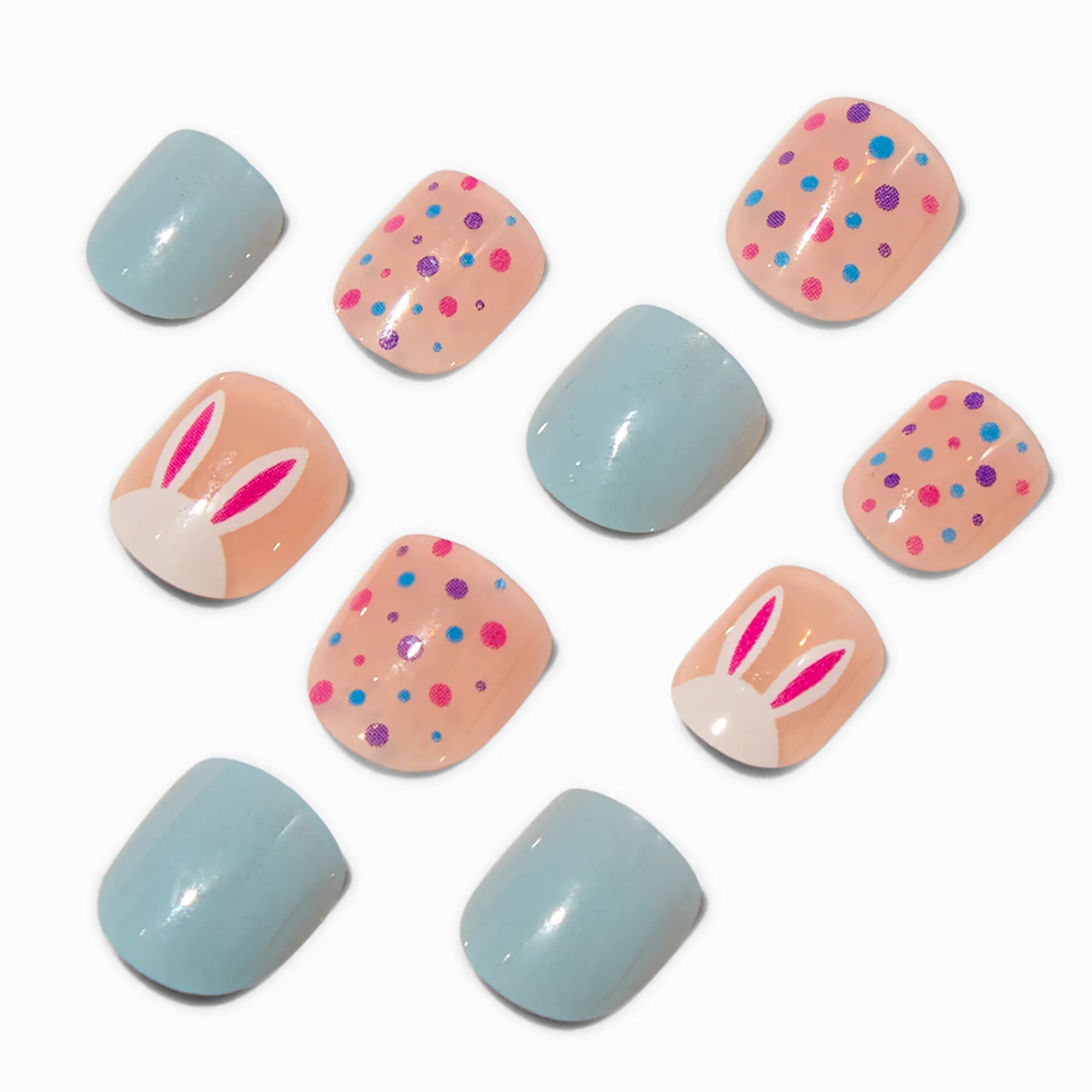 Claire's Ongles-Faux ongles vegan autocollants lapin Claire's Club - Lot de 10