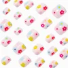Claire's Ongles-Faux ongles vegan autocollants carrés marguerite multicolores - Lot de 24