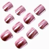 Claire's Ongles-Faux ongles vegan autocollants couleur chromée roses Claire's Club - Lot de 10