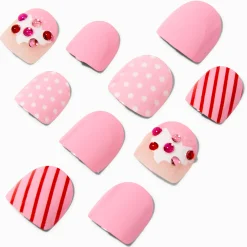 Claire's Ongles-Faux ongles vegan autocollants cupcake Claire's Club - Lot de 10