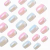 Claire's Ongles-Faux ongles vegan carrés color block holographiques - Lot de 24