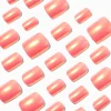 Claire's Ongles-Faux ongles vegan carrés corail style chromé - Lot de 24