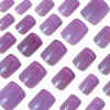 Claire's Ongles-Faux ongles vegan carrés moyens œil de chat violets - Lot de 24