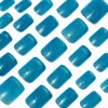 Claire's Ongles-Faux ongles vegan carrés moyens œil de chat bleus - Lot de 24