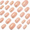 Claire's Ongles-Faux ongles vegan de forme ovale moyens célestes à paillettes couleur dorée - Lot de 24