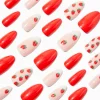 Claire's Ongles-Faux ongles vegan stiletto fraises French manucure - Lot de 24