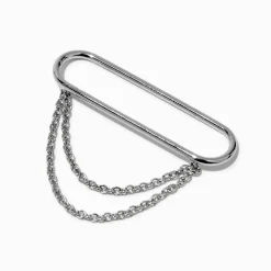 Claire's Bijoux De Piercing-Faux piercing en chaîne industriel couleur argentée