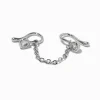 Claire's Clous D'oreilles|Bijoux De Piercing-Faux piercing pour le nez en zircon cubique chaîne couleur argentée