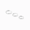 Claire's Bijoux Premium|Bijoux De Piercing-Faux piercings pour hélix boucle infinie 0,6 mm couleur argentée - Lot de 3