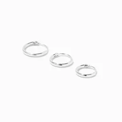 Claire's Bijoux Premium|Bijoux De Piercing-Faux piercings pour hélix boucle infinie 0,6 mm couleur argentée - Lot de 3