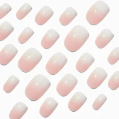 Claire's Ongles-French Tip Ombré Medium Oval Vegan Faux Nail Set - 24 Pack