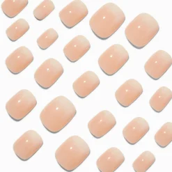Claire's Ongles-French Tip Ombré Squoval Vegan Faux Nail Set - 24 Pack