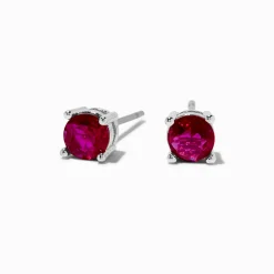 Claire's Clous D'oreilles-Fuchsia Cubic Zirconia 5mm Round Stud Earrings
