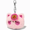 Claire's Porte-clés-Fuzzy Pink Cat Soft Toy Keyring