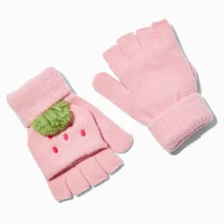 Claire's Gants Et Mitaines|Temps Froid-Gants convertibles fraises roses