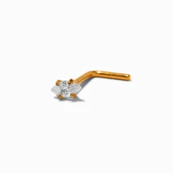 Claire's Bijoux De Piercing-20G Gold-tone Titanium Cubic Zirconia Marquise Nose Stud
