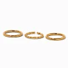 Claire's Bijoux De Piercing-18G 18kt Gold Plated Titanium Braided & Smooth Nose Rings - 3 Pack