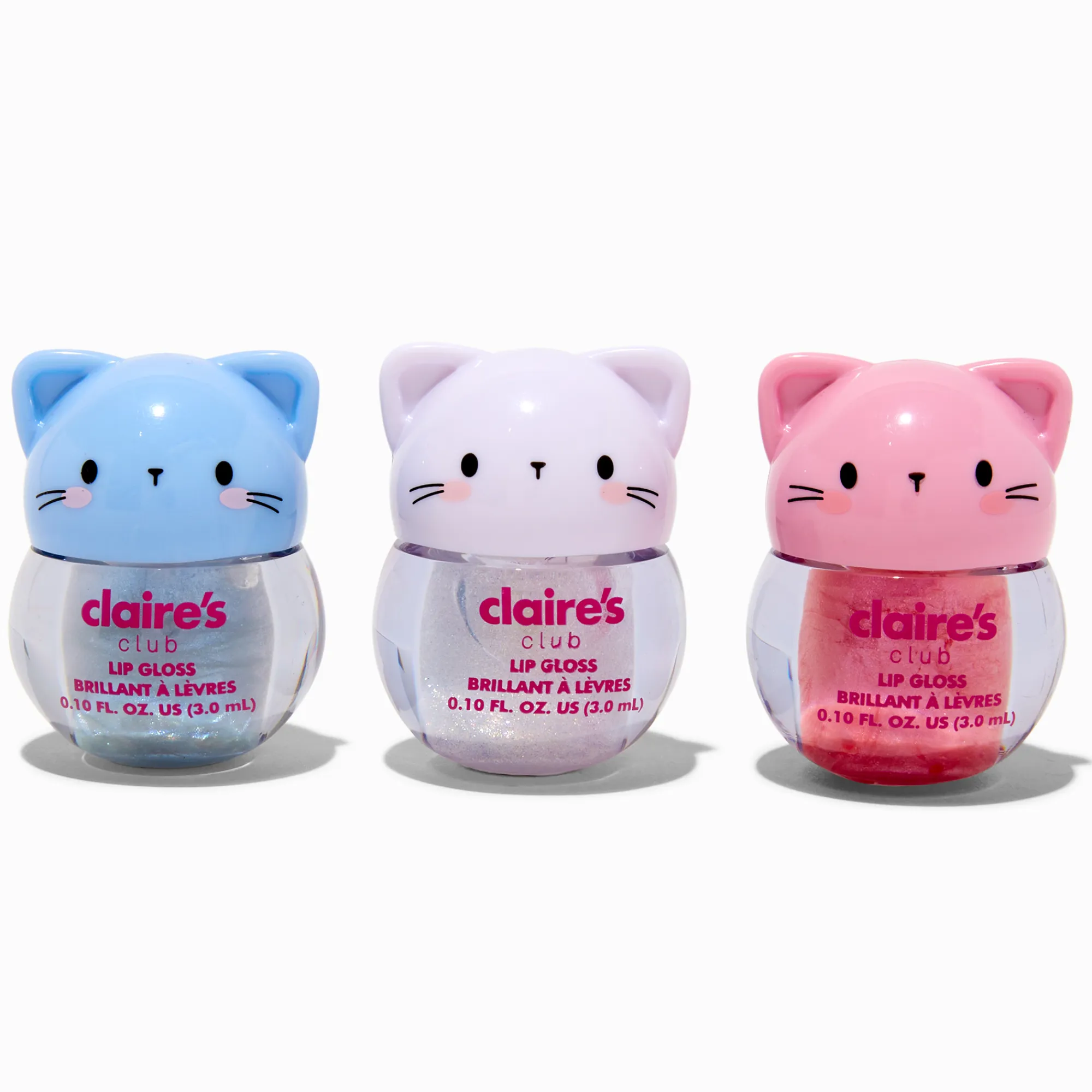 Claire's Lèvres-Gloss chat Claire's Club - Lot de 3