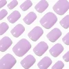 Claire's Ongles-Glossy Light Purple Squoval Vegan Faux Nail Set - 24 Pack