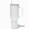Claire's Gourdes Et Tasses-Gobelet à anse en acier inoxydable holographique blanc