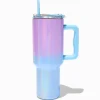 Claire's Gourdes Et Tasses-Gobelet à anse en acier inoxydable dégradé bleu et violet