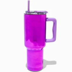 Claire's Gourdes Et Tasses-Gobelet à anse en acier inoxydable violet chromé