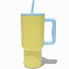 Claire's Gourdes Et Tasses-Gobelet à anse en acier inoxydable style color block jaune