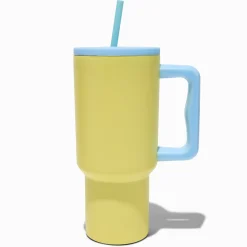 Claire's Gourdes Et Tasses-Gobelet à anse en acier inoxydable style color block jaune