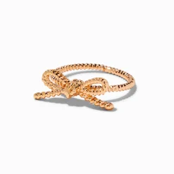 Claire's Bagues-Gold-tone Bow Ring