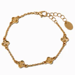 Claire's Bracelets-Gold-tone Clover Chain Bracelet