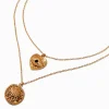 Claire's Colliers-Gold-tone Coin Pendant Multi-Strand Necklace
