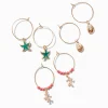 Claire's Anneaux-Gold-tone Coral Sea Shell Hoop Earrings - 3 Pack