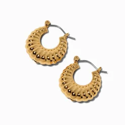 Claire's Anneaux-Gold-tone Crescent Hoop Earrings