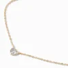 Claire's Colliers-Gold-tone Cubic Zirconia Heart Pendant Necklace