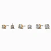 Claire's Clous D'oreilles-Gold-tone Cubic Zirconia 5mm, 6mm, & 7mm Round Stud Earrings - 3 Pack
